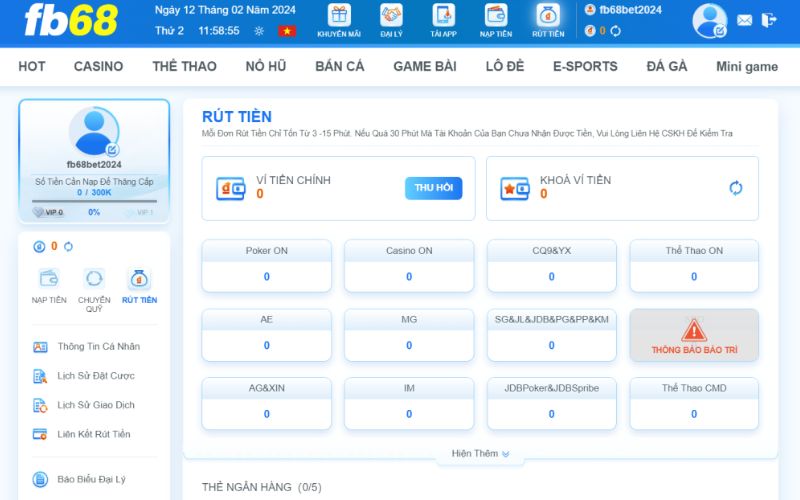 3 bước rút tiền khi chơi tại Fb68